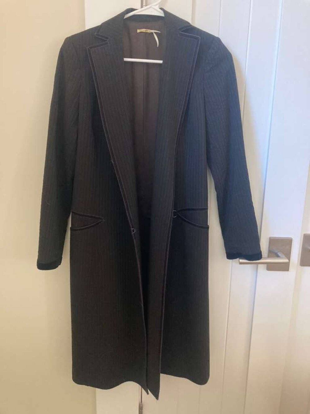 Max Studio Structured Coat - Velvet trim